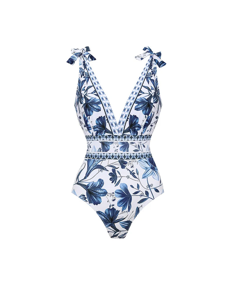 Sophie™ | V Neck Swimsuit & Skirt