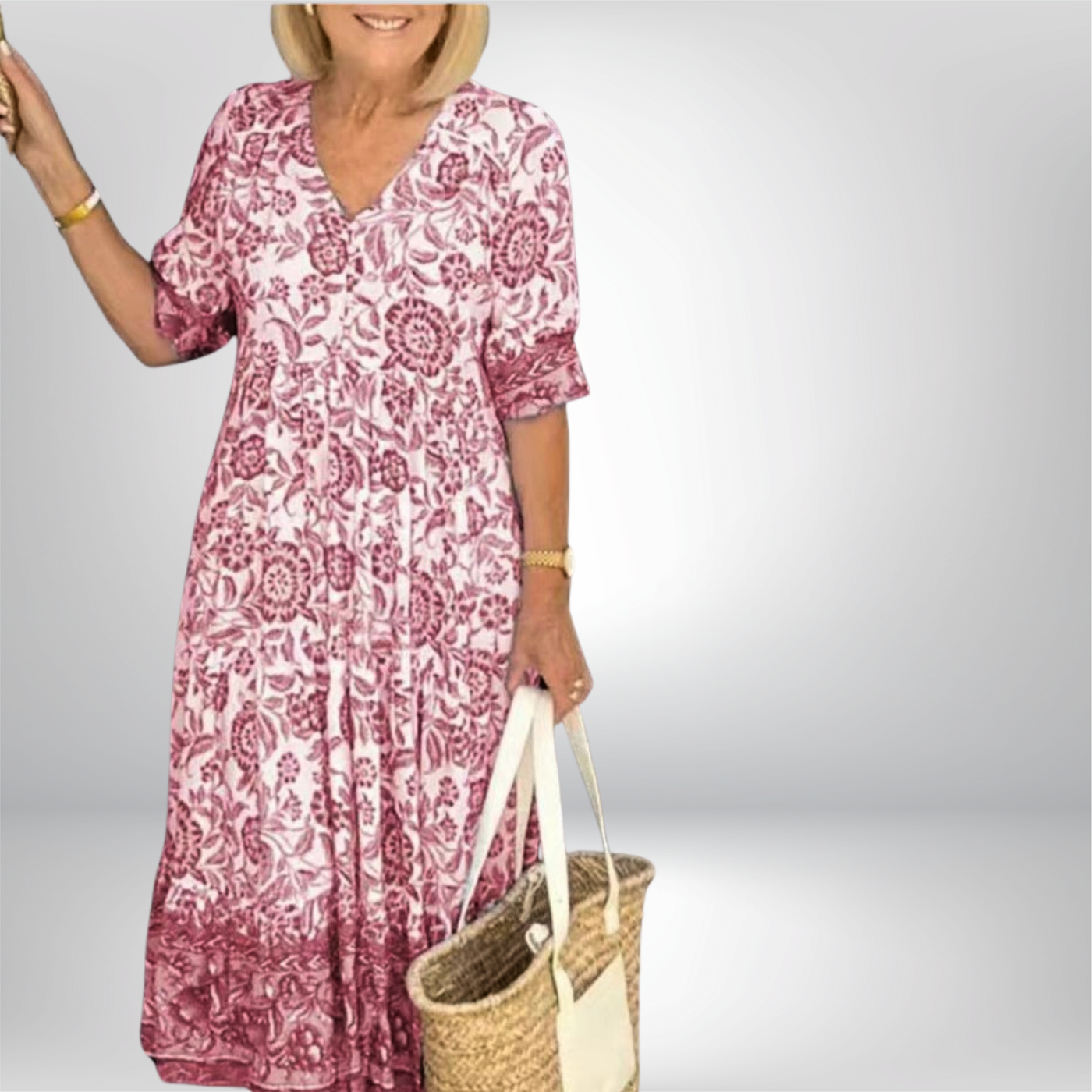 Aria™ | V-Neck Floral Dress