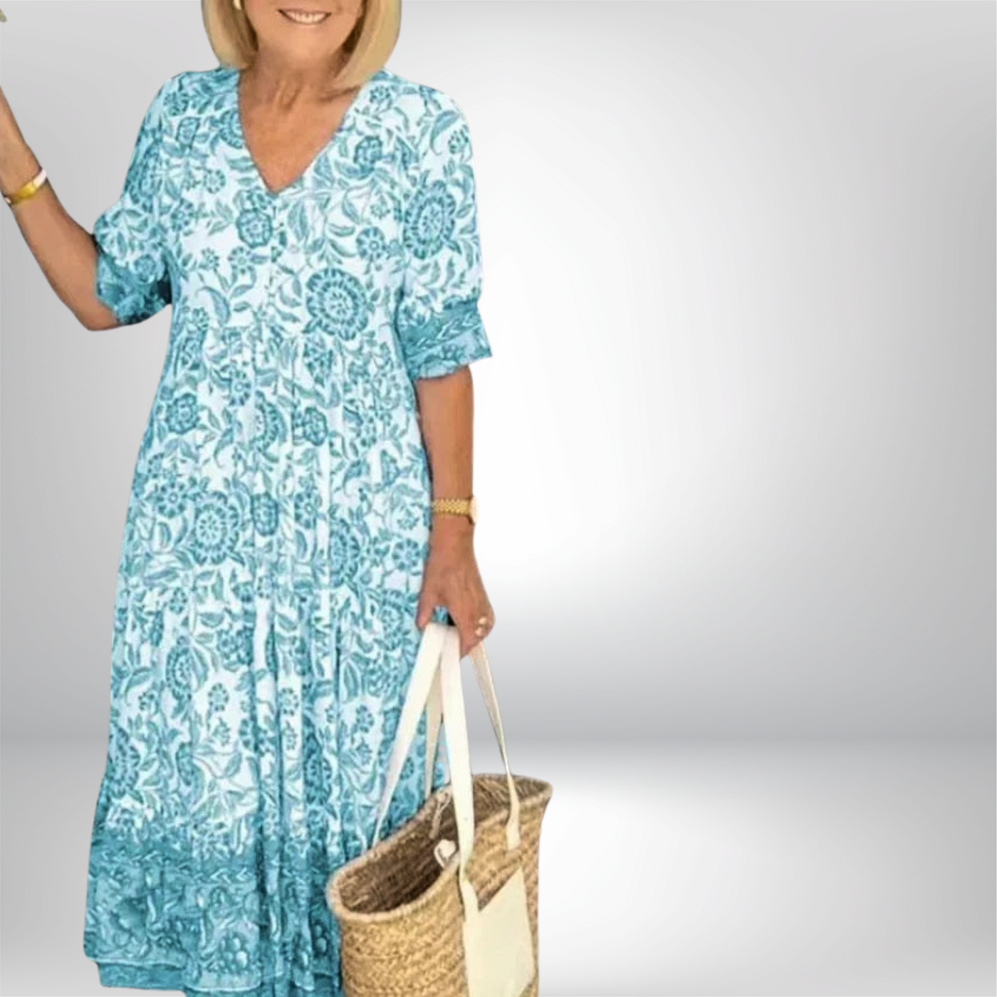 Aria™ | V-Neck Floral Dress