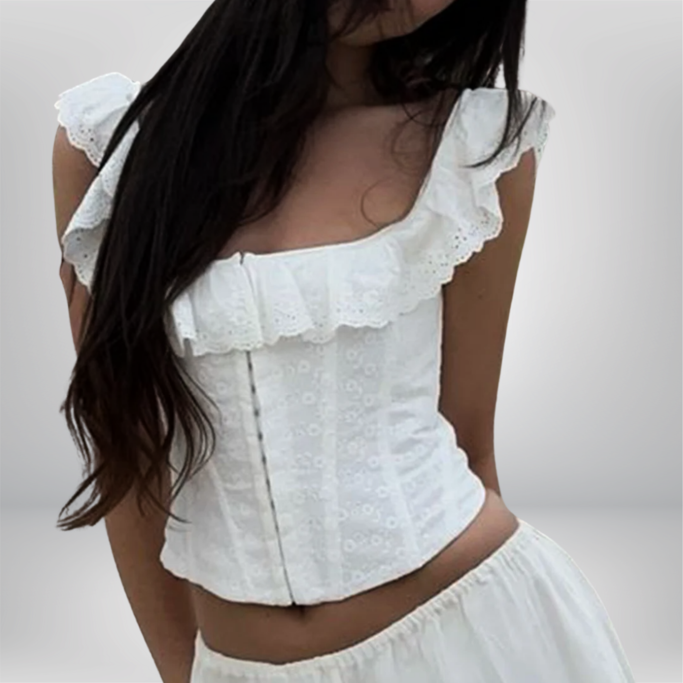 Sophie™ | Sculpted Eyelet Top